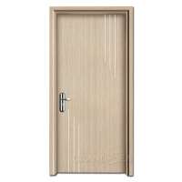 Single door open outward simple design wood door