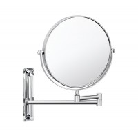 Wall mounted bathroom cosmetic mirror in chrome finish